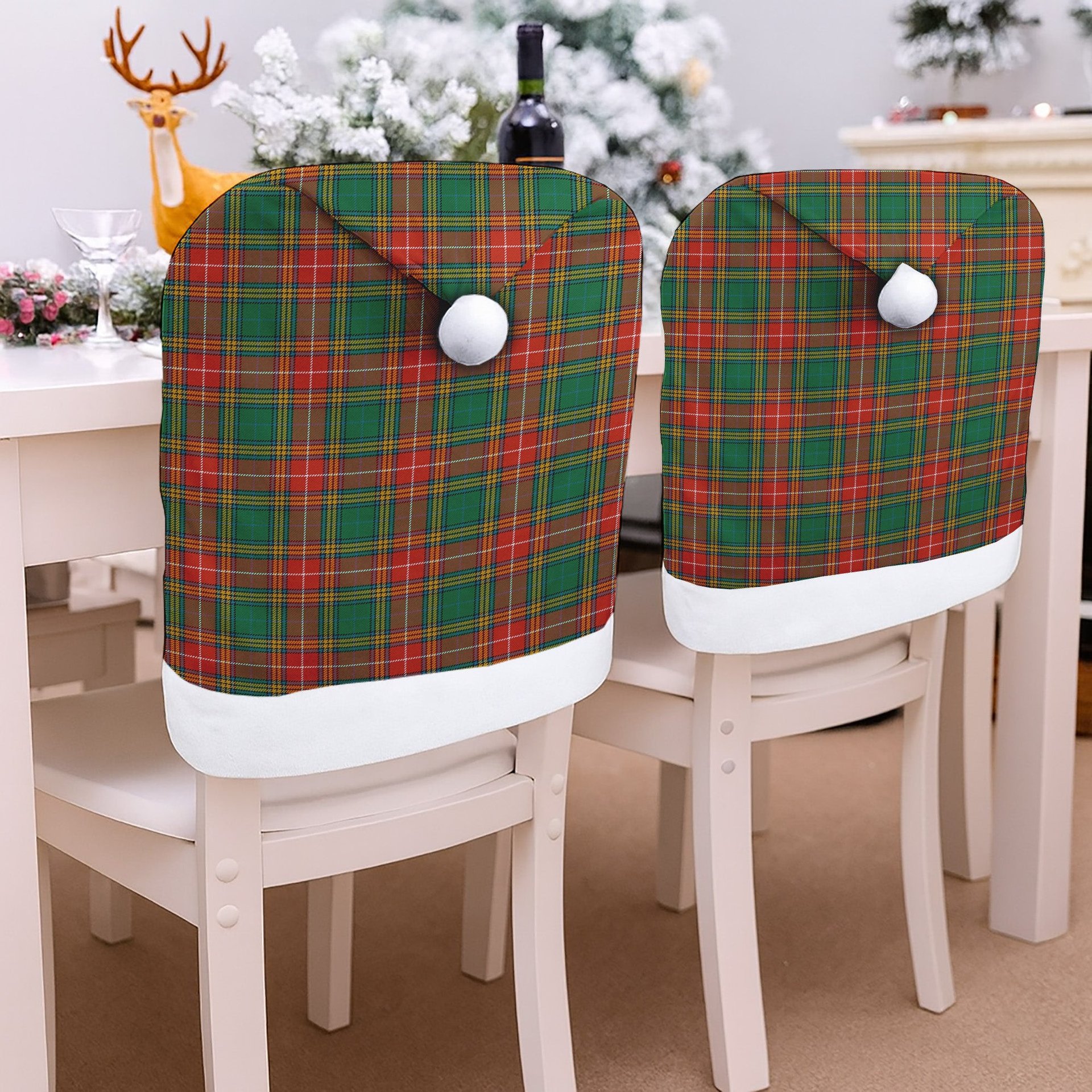 ScotsTee Shop Scottish Baxter Ancient Tartan Santa Hat Christmas Chair Covers Decoration Table Dinner