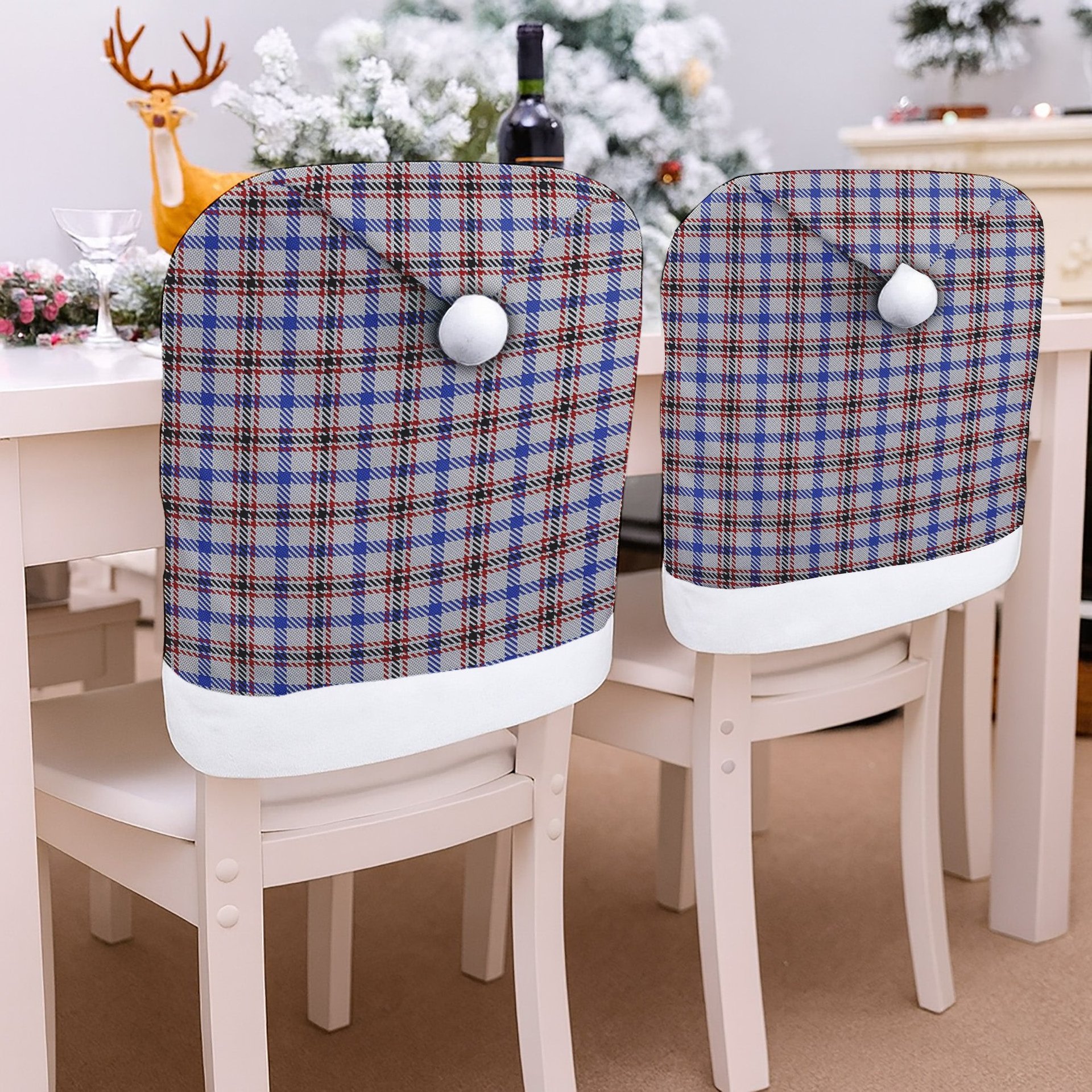 ScotsTee Shop Scottish Boswell Tartan Santa Hat Christmas Chair Covers Decoration Table Dinner