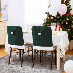 ScotsTee Shop Scottish Davidson Tartan Santa Hat Christmas Chair Covers Decoration Table Dinner