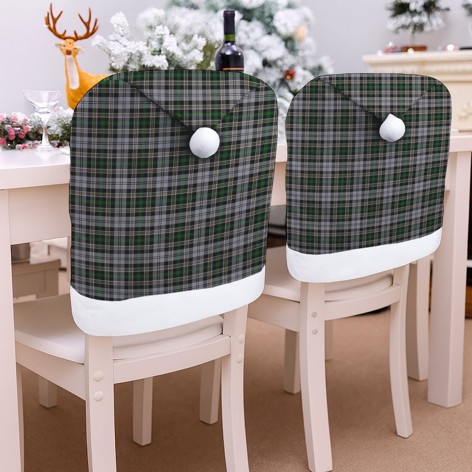 ScotsTee Shop Scottish Dalgliesh Dress Tartan Santa Hat Christmas Chair Covers Decoration Table Dinner