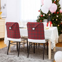ScotsTee Shop Scottish Dalzell Modern Tartan Santa Hat Christmas Chair Covers Decoration Table Dinner