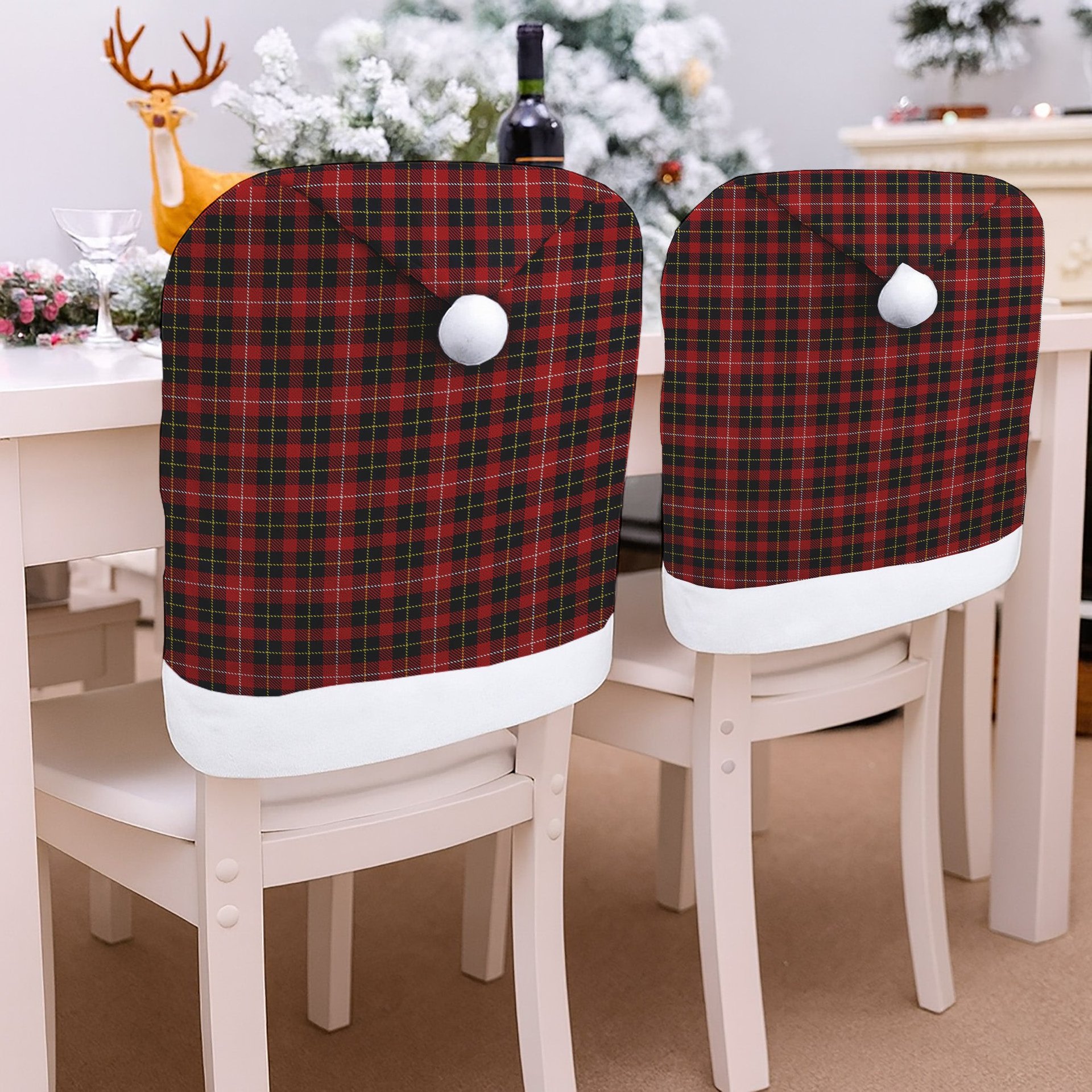 ScotsTee Shop Scottish Connel Tartan Santa Hat Christmas Chair Covers Decoration Table Dinner