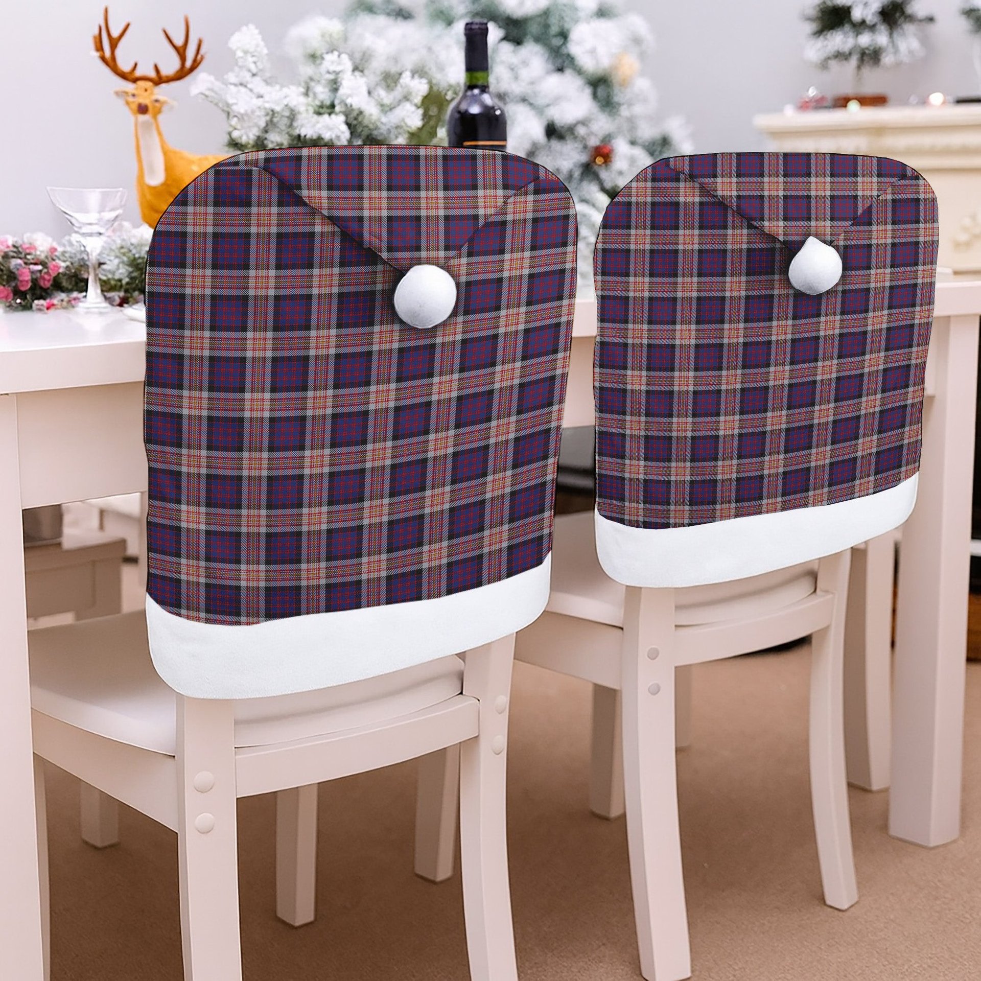 ScotsTee Shop Scottish Carnegie Tartan Santa Hat Christmas Chair Covers Decoration Table Dinner