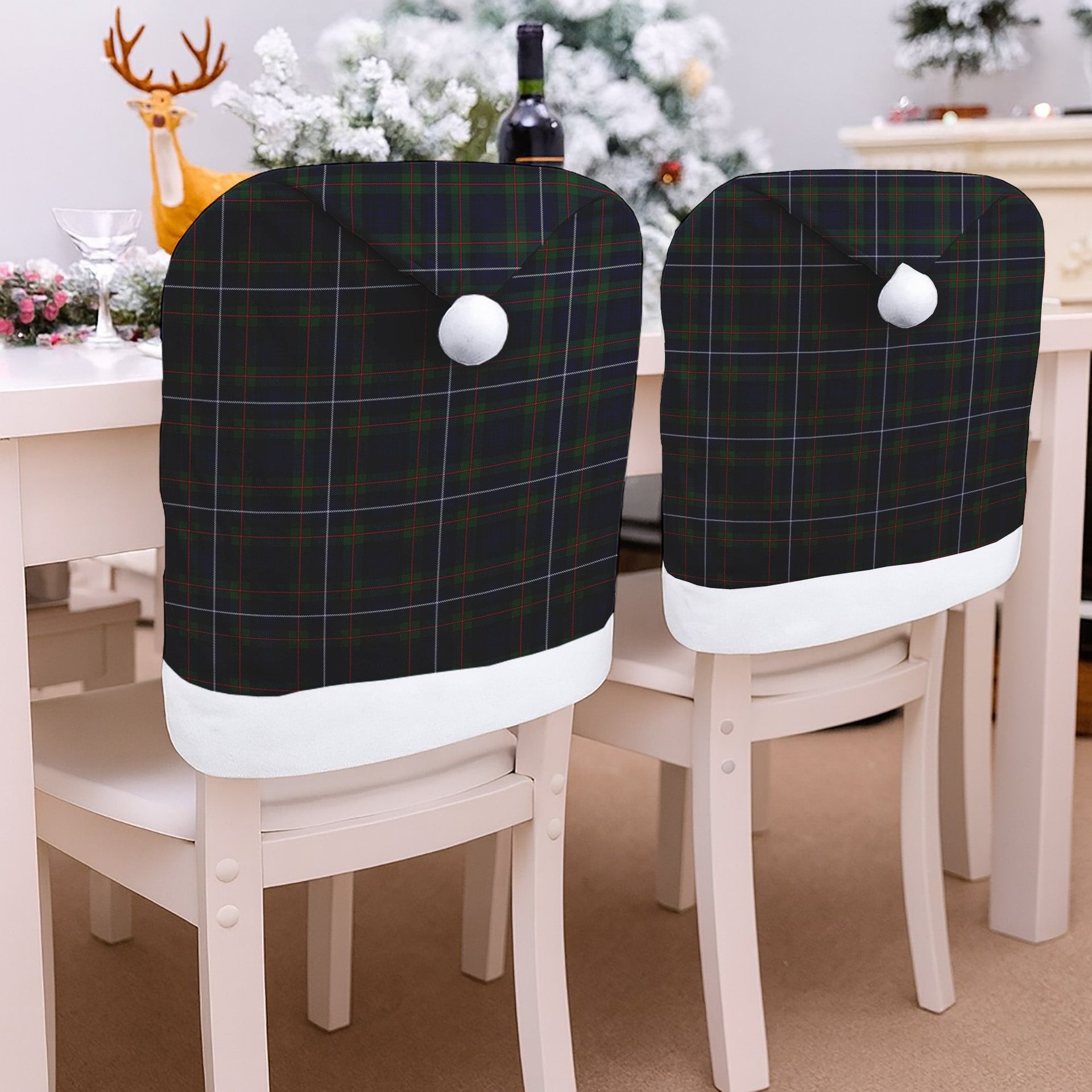 ScotsTee Shop Scottish Humphries Tartan Santa Hat Christmas Chair Covers Decoration Table Dinner