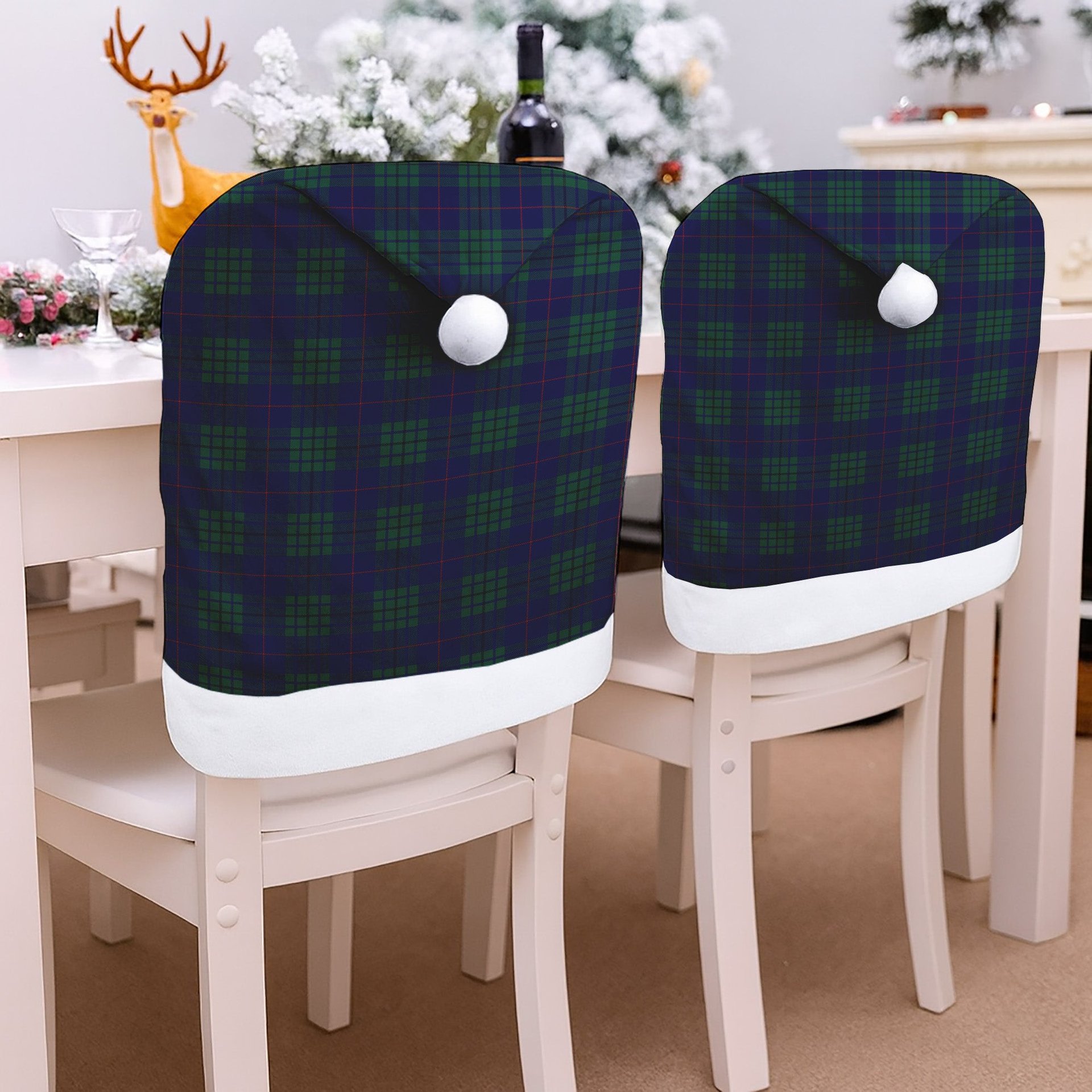 ScotsTee Shop Scottish Hutton Tartan Santa Hat Christmas Chair Covers Decoration Table Dinner
