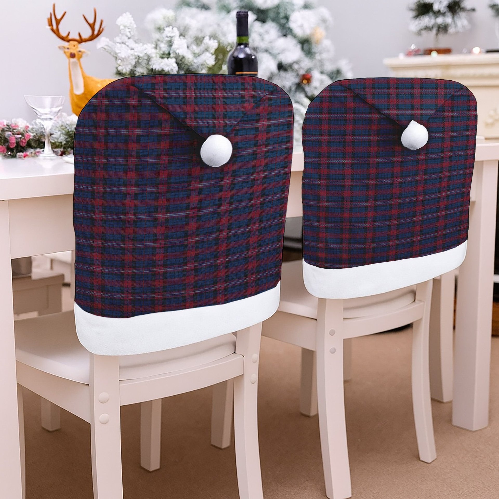 ScotsTee Shop Scottish Evans of Wales Tartan Santa Hat Christmas Chair Covers Decoration Table Dinner