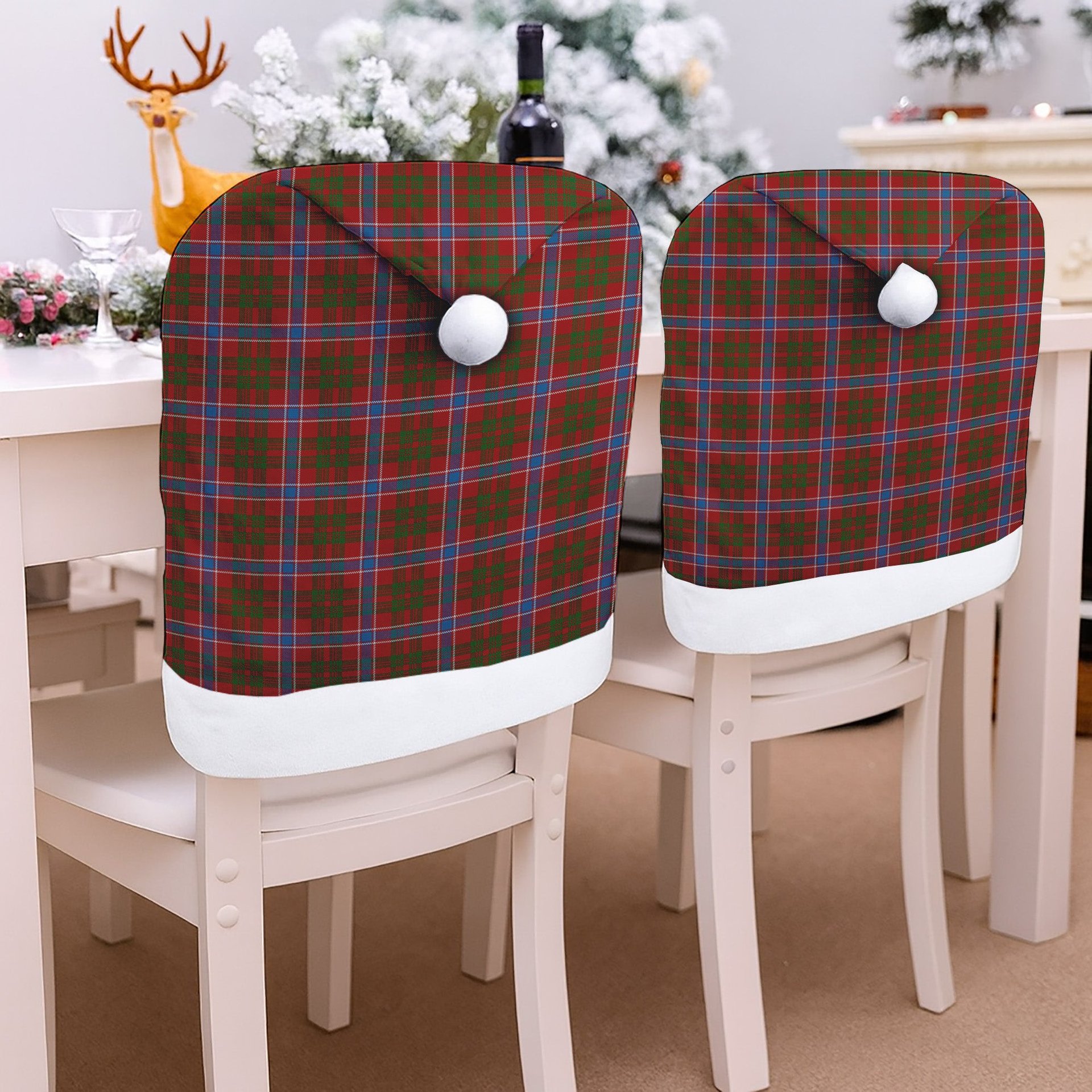 ScotsTee Shop Scottish Harkness Dress Tartan Santa Hat Christmas Chair Covers Decoration Table Dinner
