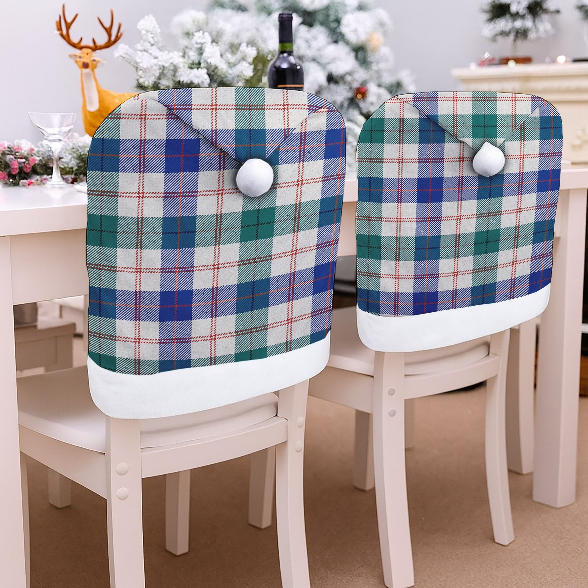 ScotsTee Shop Scottish Guthrie Dress Modern Tartan Santa Hat Christmas Chair Covers Decoration Table Dinner