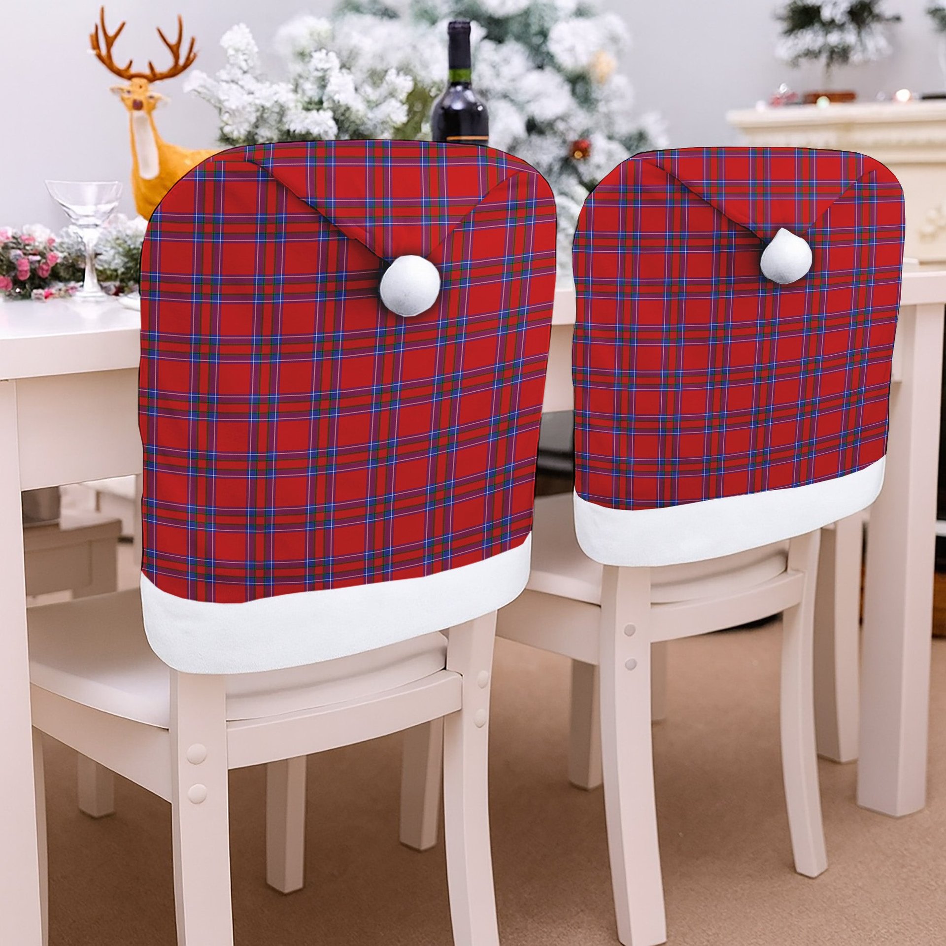 ScotsTee Shop Scottish Inverness District Tartan Santa Hat Christmas Chair Covers Decoration Table Dinner