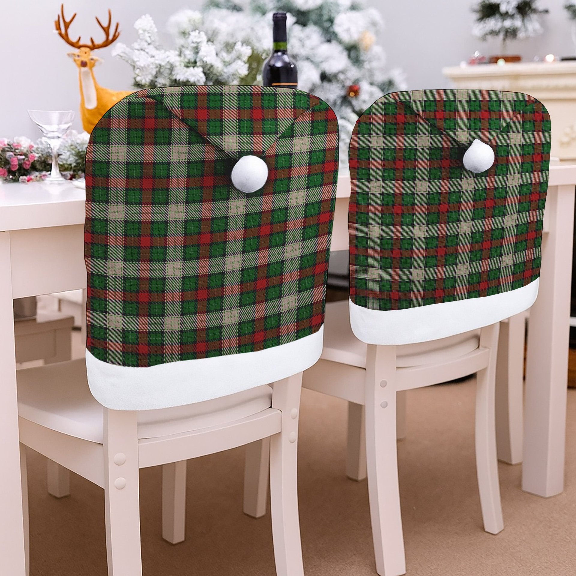 ScotsTee Shop Scottish Hohenzollern Staff Tartan Santa Hat Christmas Chair Covers Decoration Table Dinner
