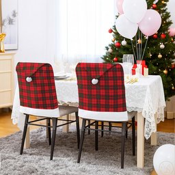 ScotsTee Shop Scottish Heron Tartan Santa Hat Christmas Chair Covers Decoration Table Dinner