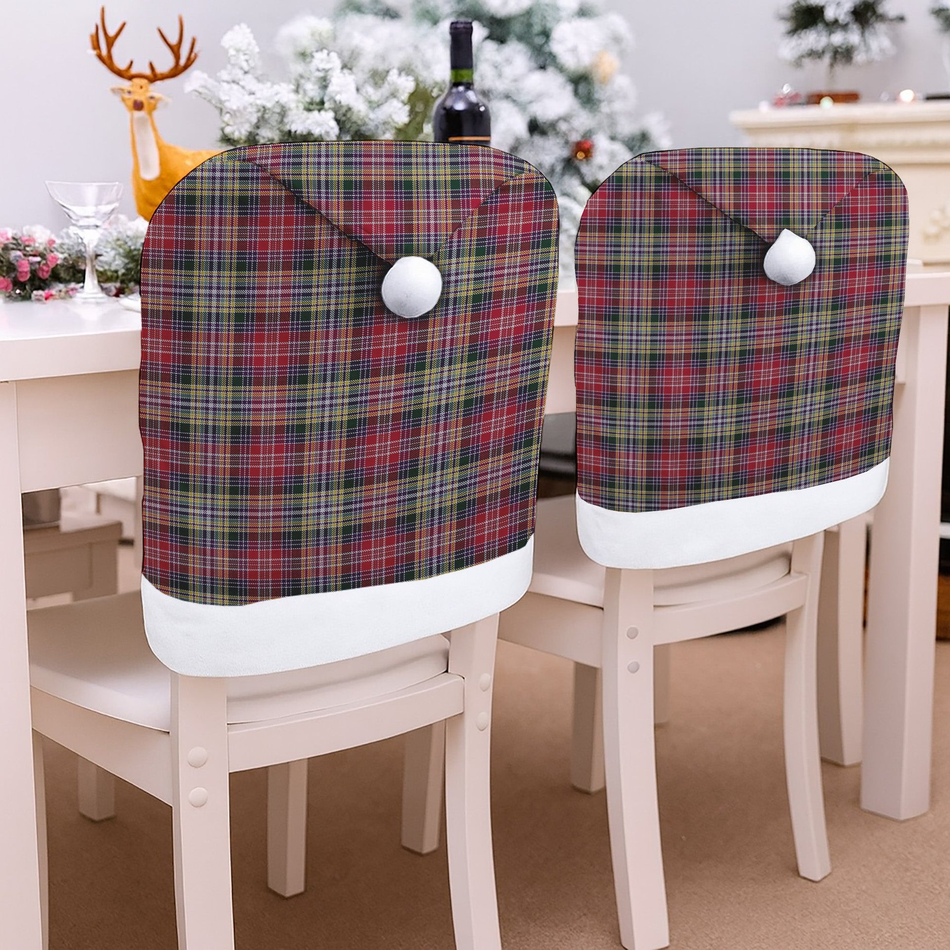 ScotsTee Shop Scottish Lasting Tartan Santa Hat Christmas Chair Covers Decoration Table Dinner
