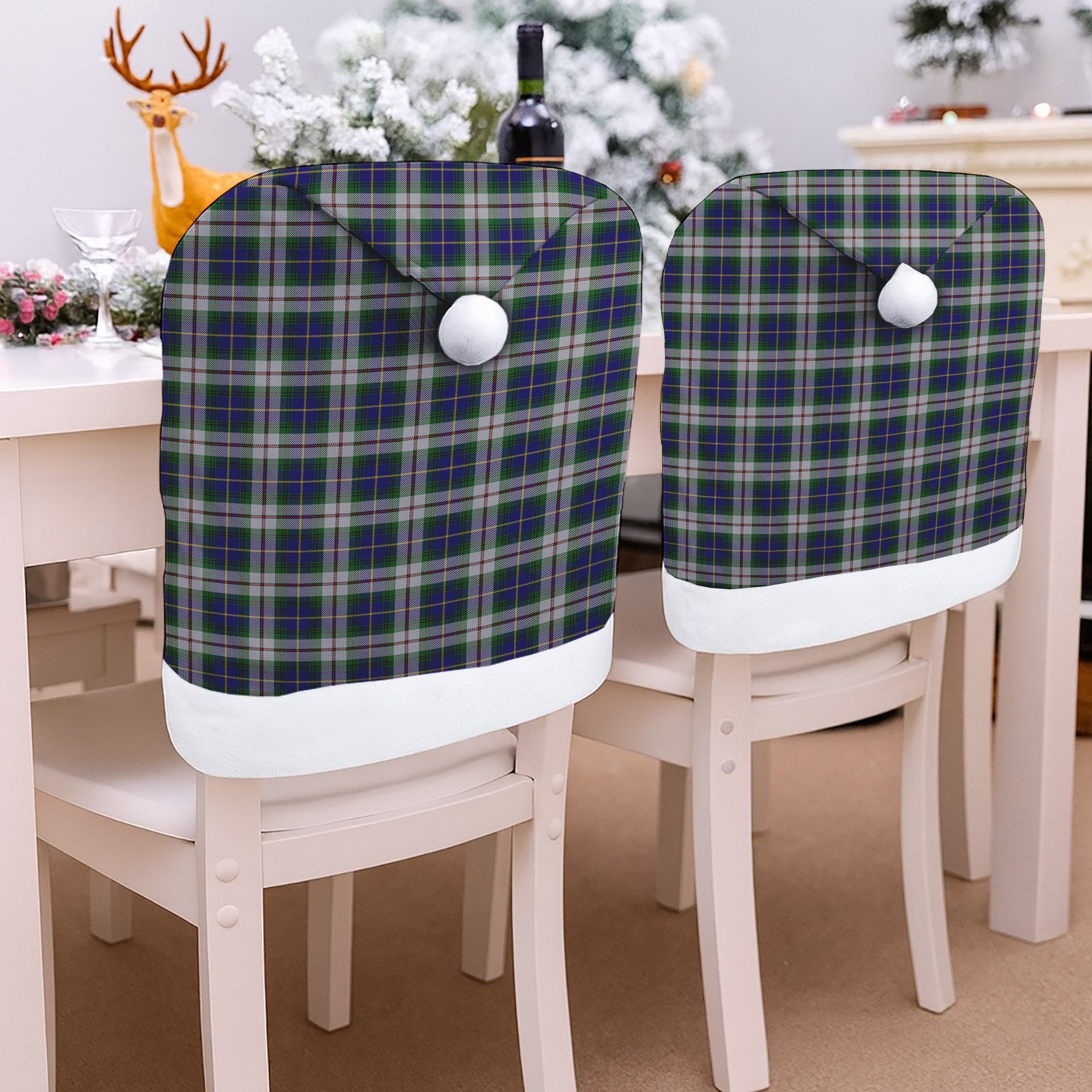 ScotsTee Shop Scottish MacLeod of California Tartan Santa Hat Christmas Chair Covers Decoration Table Dinner