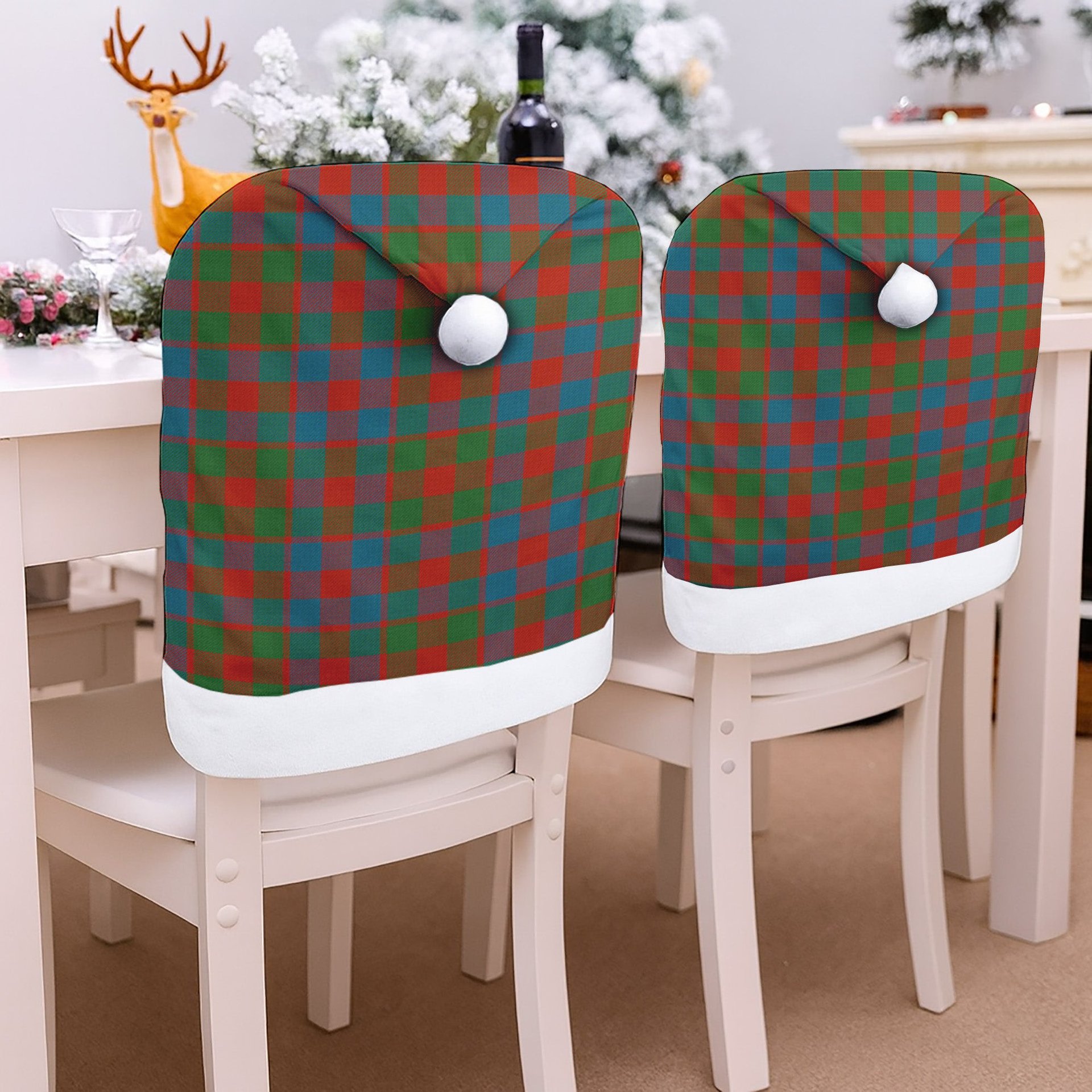 ScotsTee Shop Scottish MacGowan Ancient Tartan Santa Hat Christmas Chair Covers Decoration Table Dinner