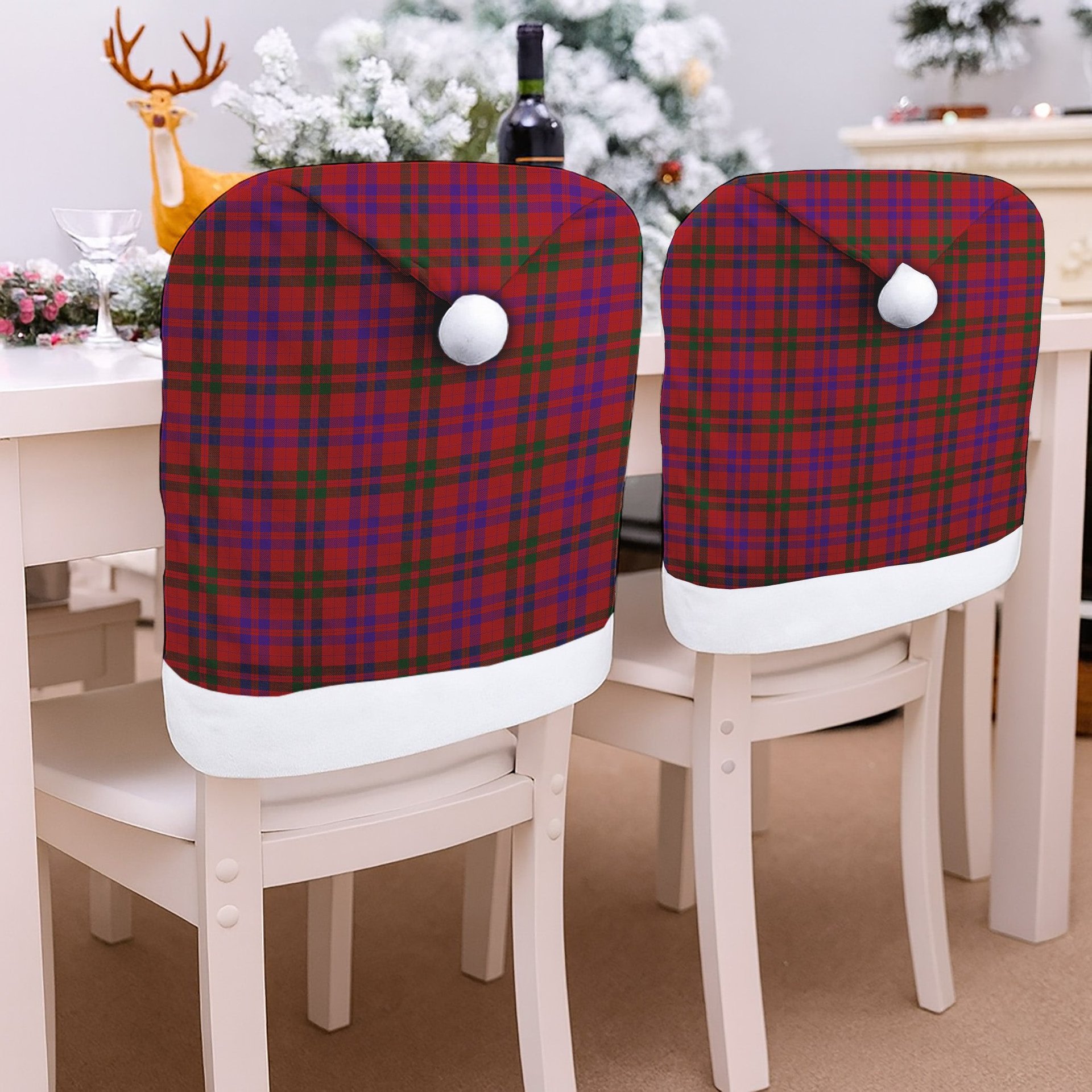 ScotsTee Shop Scottish Lovat or Fraser Tartan Santa Hat Christmas Chair Covers Decoration Table Dinner