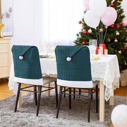 ScotsTee Shop Scottish Lockhart Tartan Santa Hat Christmas Chair Covers Decoration Table Dinner
