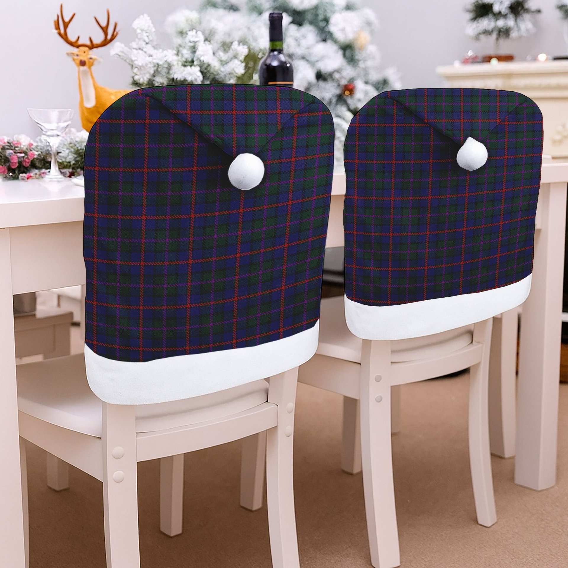 ScotsTee Shop Scottish MacCaughan or MacEachain Tartan Santa Hat Christmas Chair Covers Decoration Table Dinner