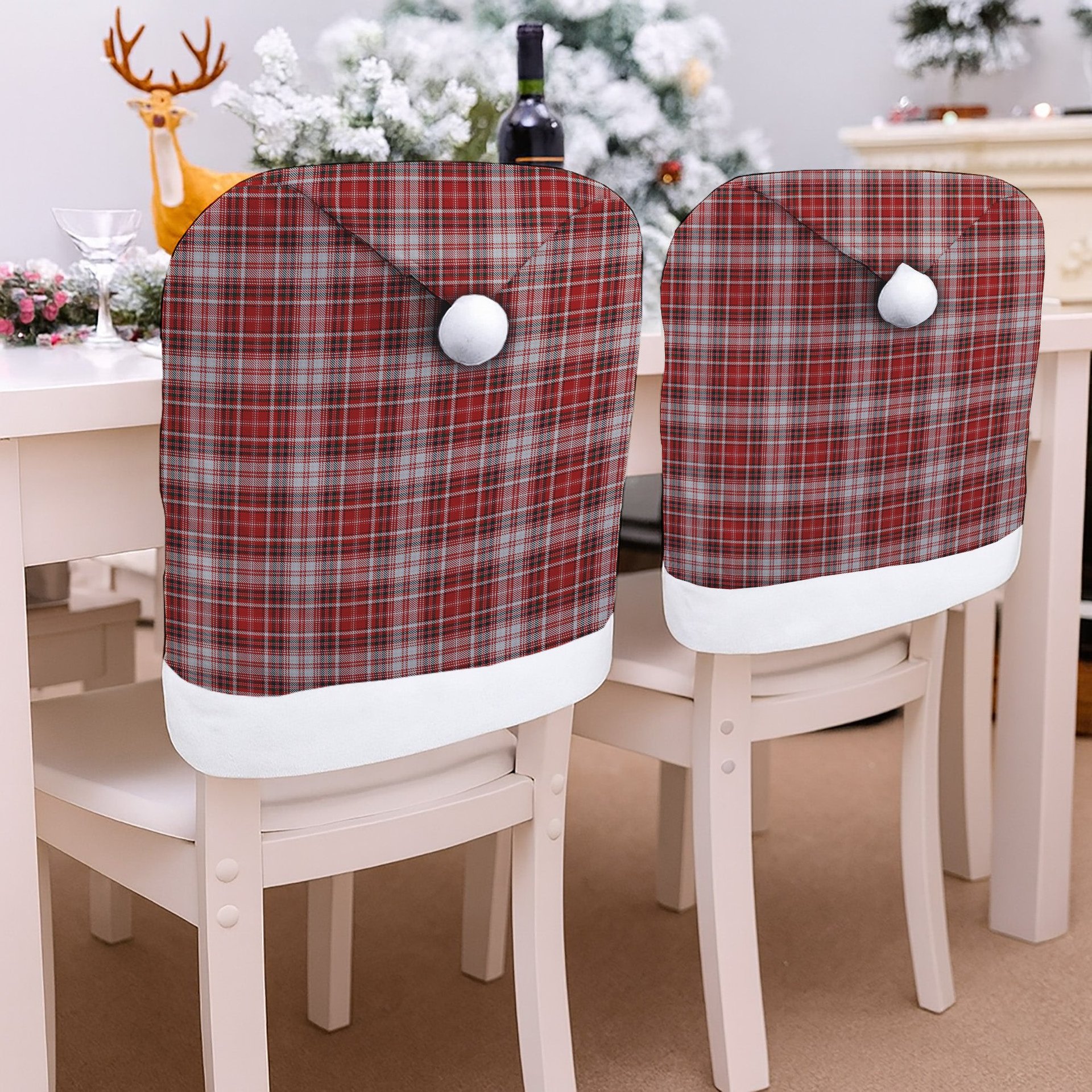 ScotsTee Shop Scottish MacDougal Dress Tartan Santa Hat Christmas Chair Covers Decoration Table Dinner