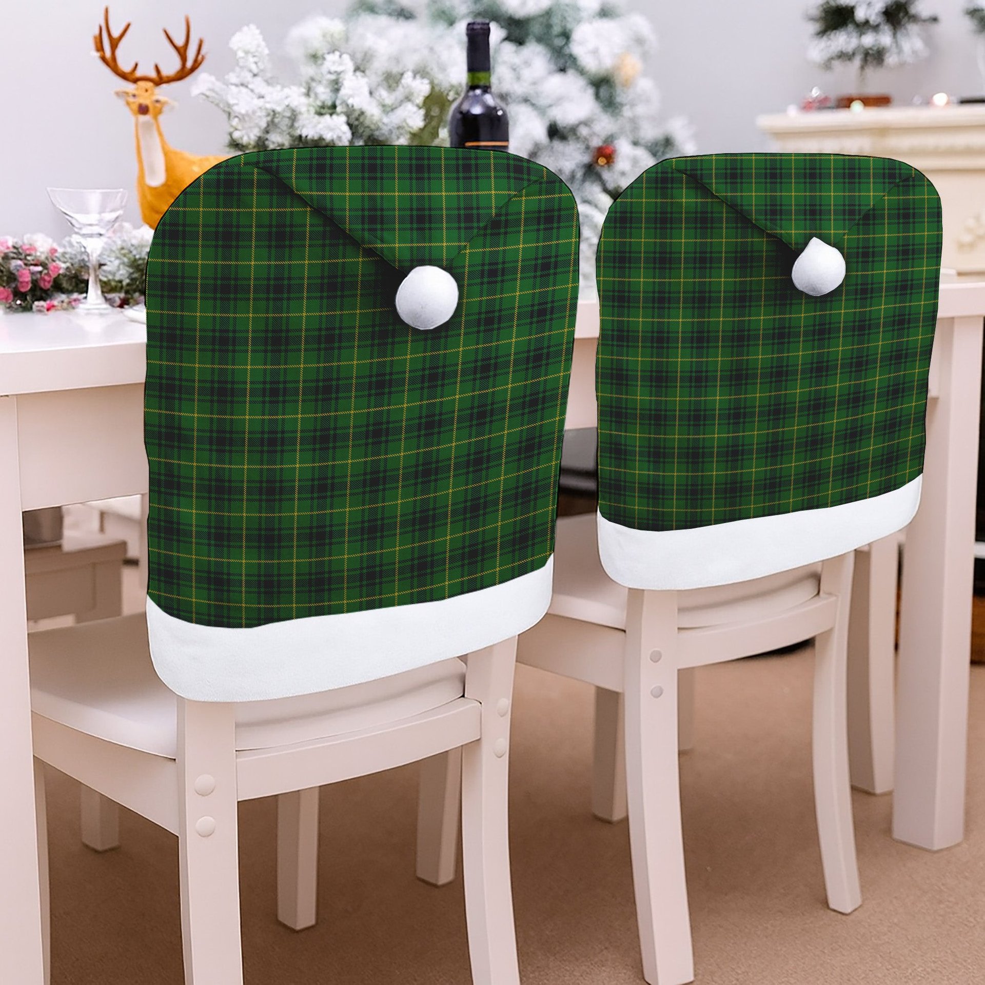 ScotsTee Shop Scottish MacArthur Tartan Santa Hat Christmas Chair Covers Decoration Table Dinner
