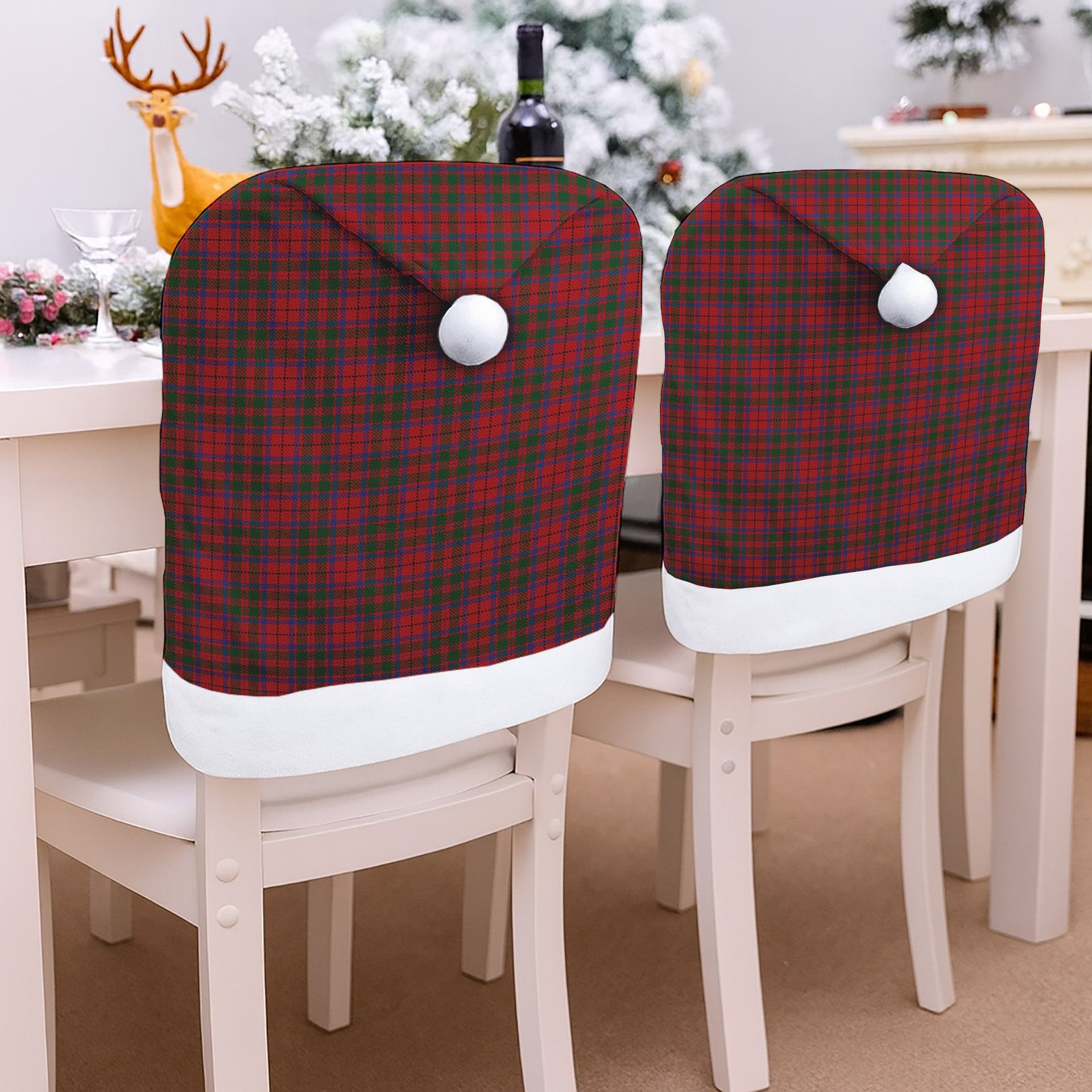 ScotsTee Shop Scottish MacElvain or MacIlvain Tartan Santa Hat Christmas Chair Covers Decoration Table Dinner