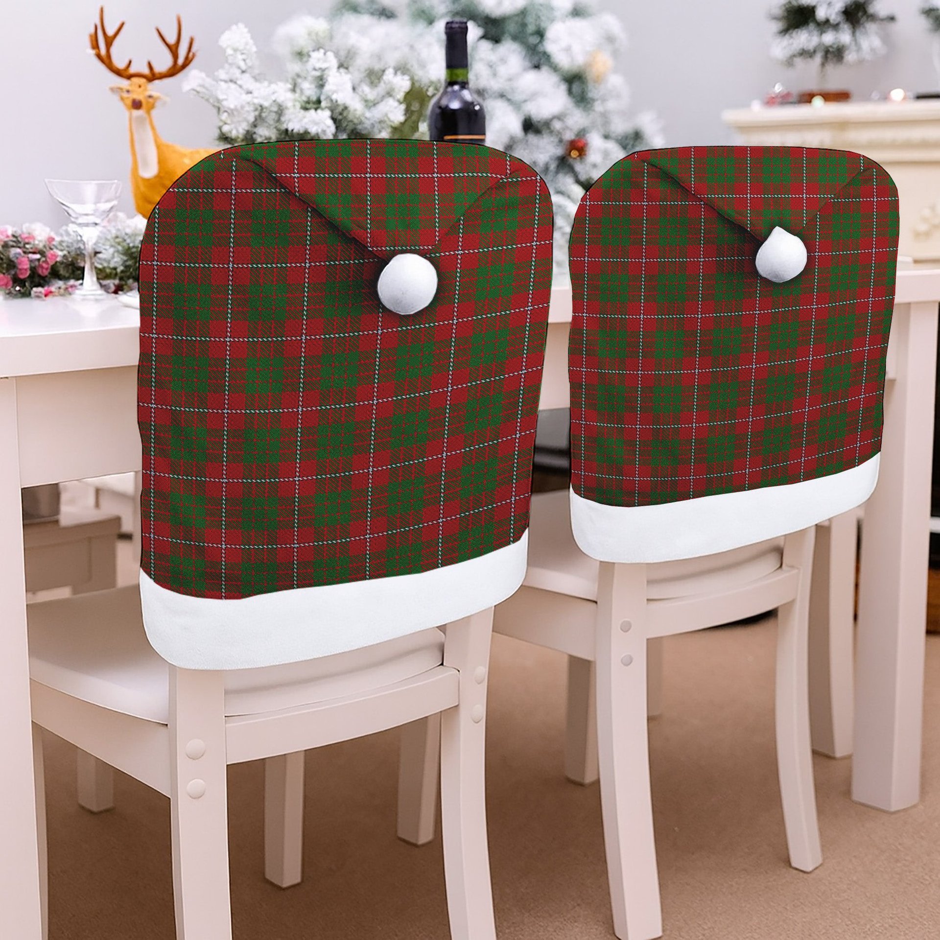 ScotsTee Shop Scottish MacGregor of Balquidder Tartan Santa Hat Christmas Chair Covers Decoration Table Dinner