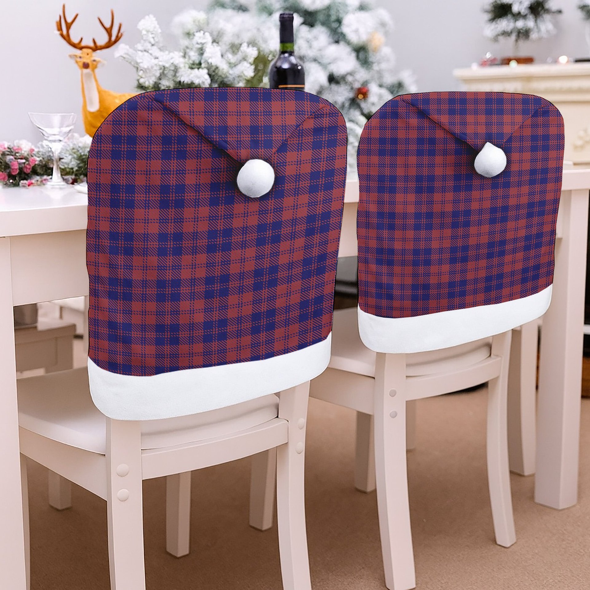 ScotsTee Shop Scottish MacGregor of Glengyle Tartan Santa Hat Christmas Chair Covers Decoration Table Dinner