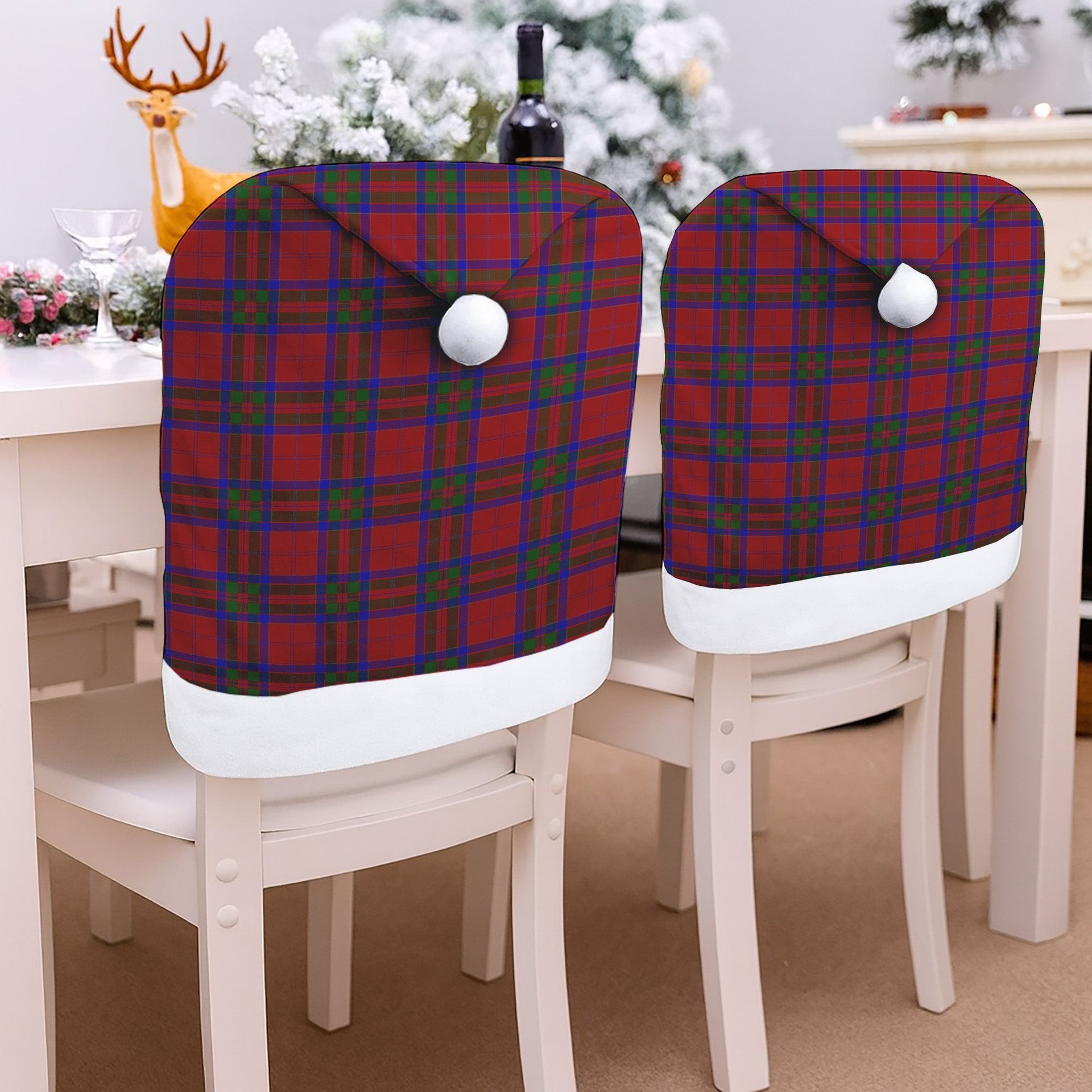 ScotsTee Shop Scottish MacGillivray Tartan Santa Hat Christmas Chair Covers Decoration Table Dinner