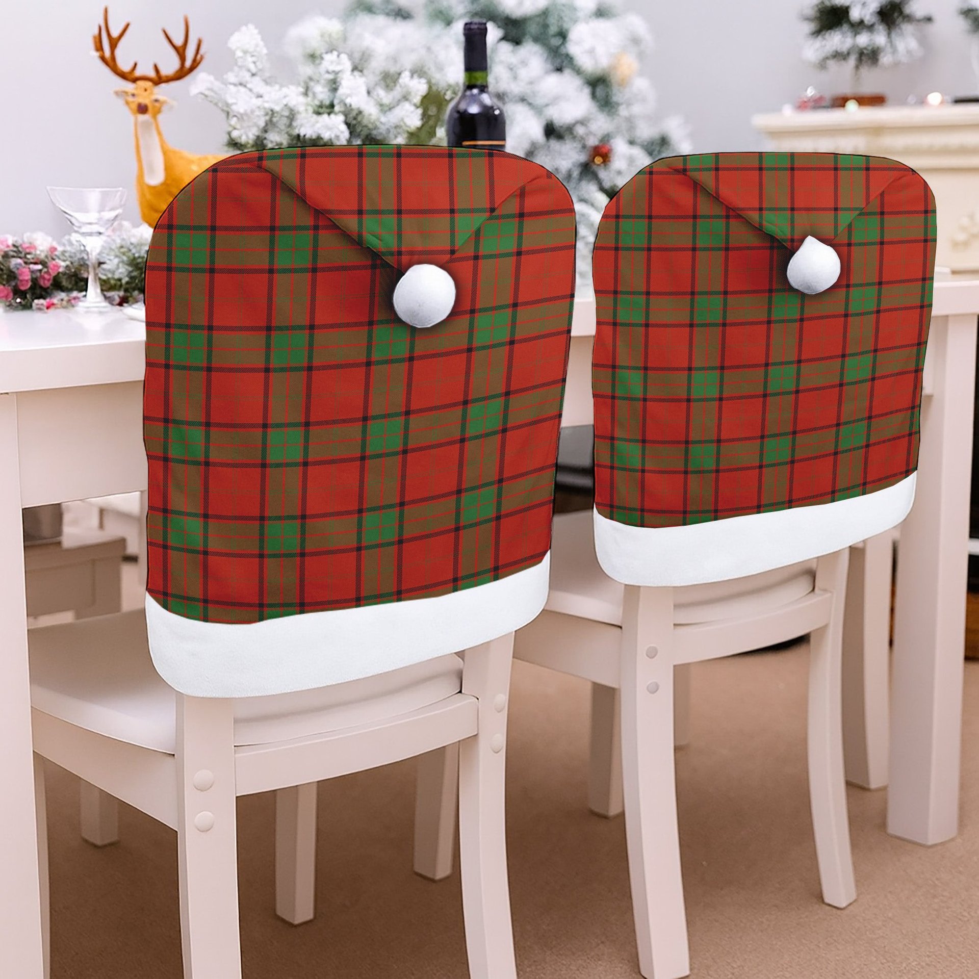 ScotsTee Shop Scottish Maxwell Ancient Tartan Santa Hat Christmas Chair Covers Decoration Table Dinner