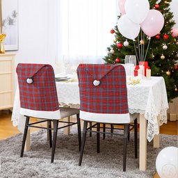 ScotsTee Shop Scottish McFarland Modern Tartan Santa Hat Christmas Chair Covers Decoration Table Dinner