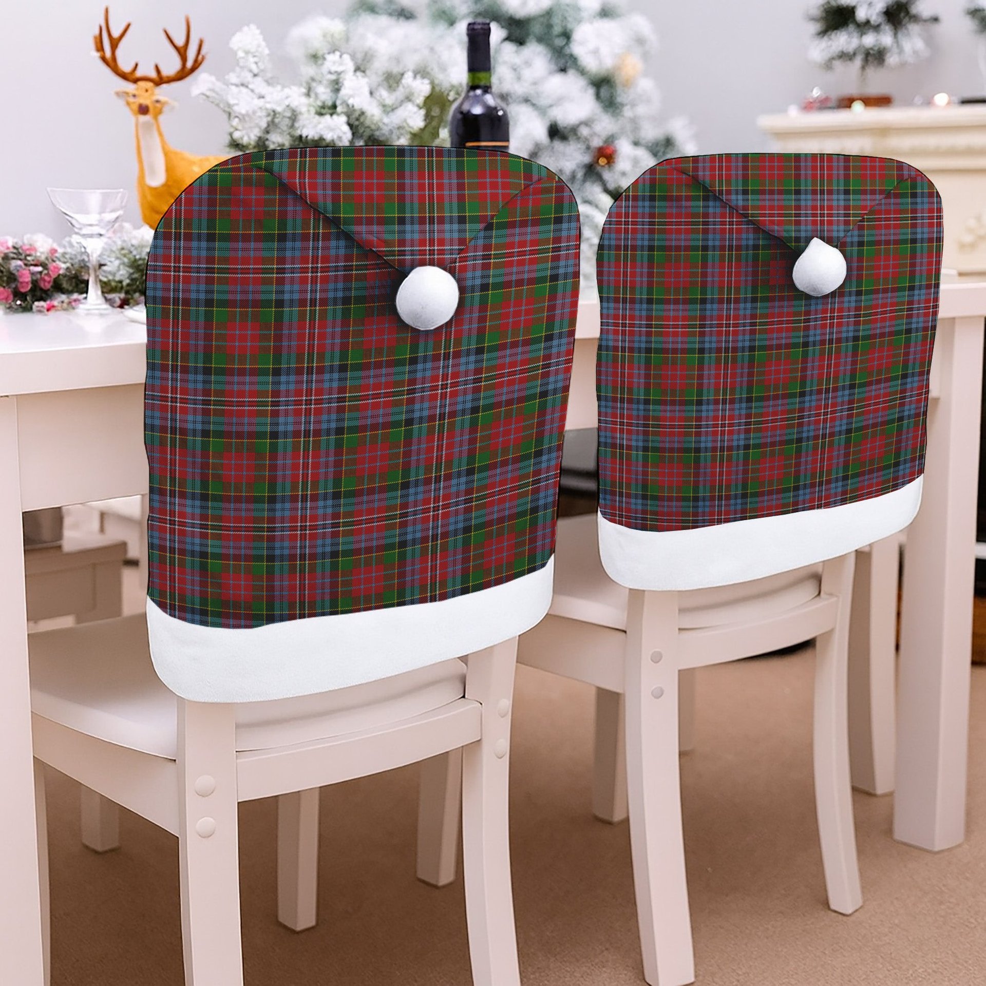 ScotsTee Shop Scottish Wilsons 043 Tartan Santa Hat Christmas Chair Covers Decoration Table Dinner