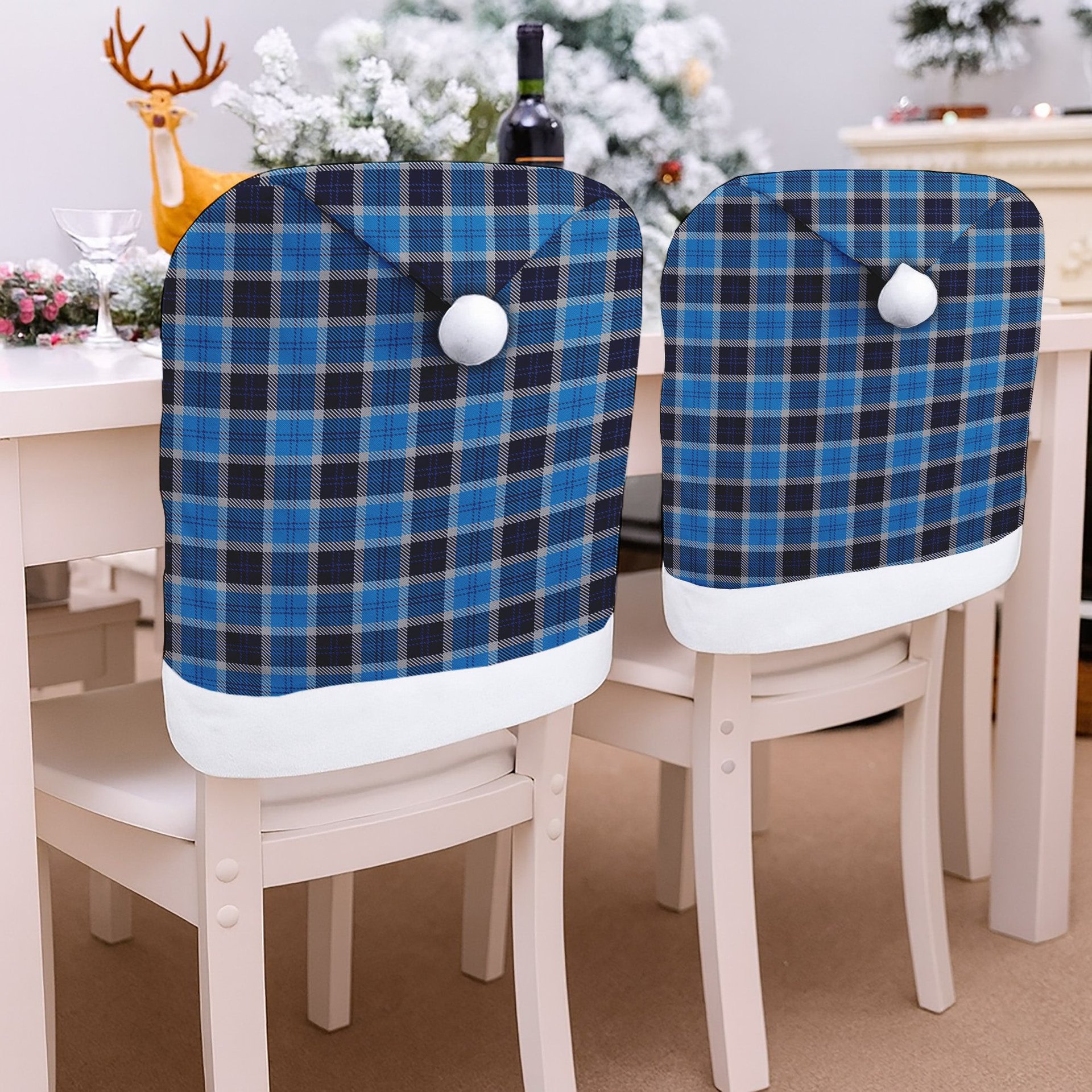ScotsTee Shop Scottish Strathclyde Tartan Santa Hat Christmas Chair Covers Decoration Table Dinner