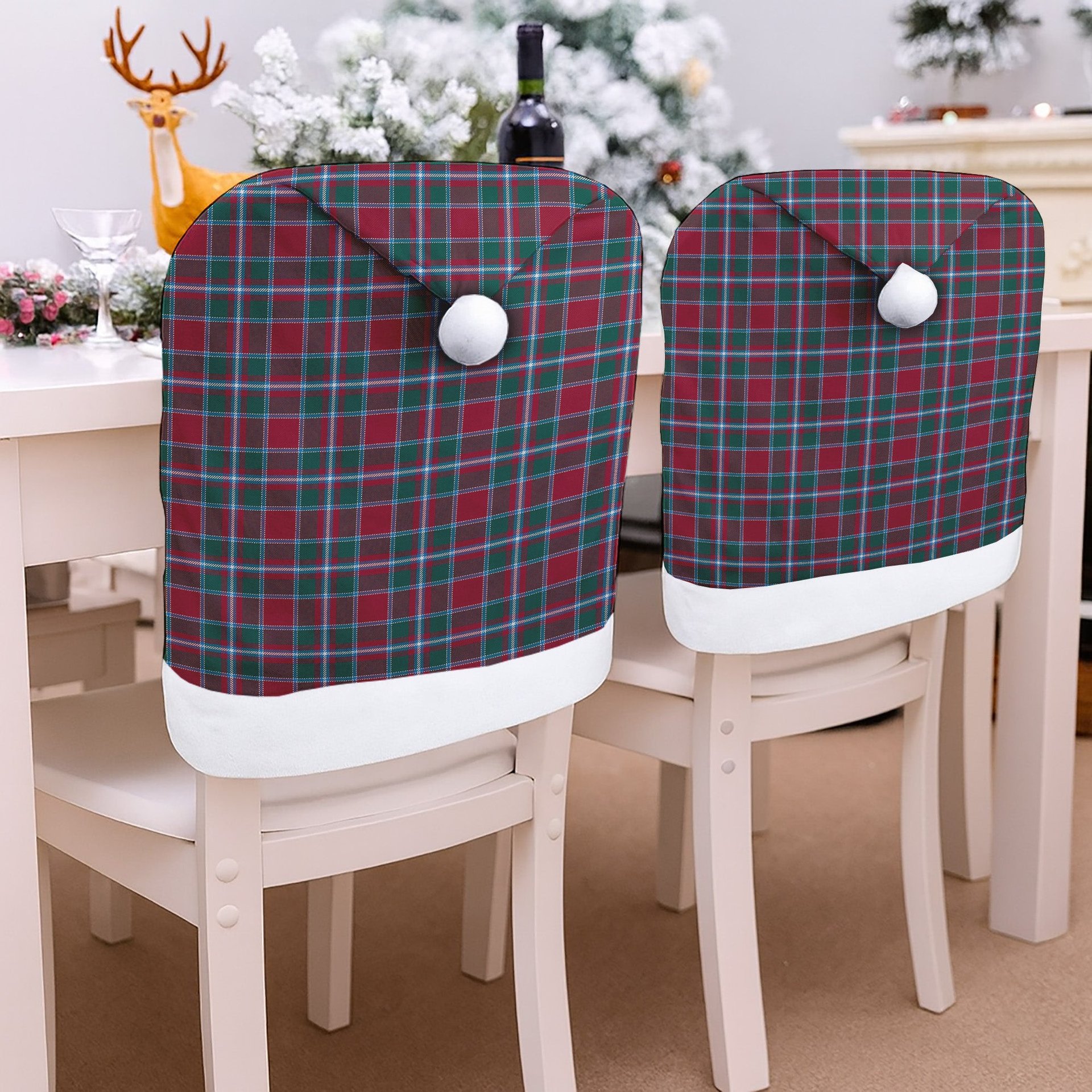 ScotsTee Shop Scottish Spence Modern Clan Tartan Santa Hat Christmas Chair Covers Decoration Table Dinner