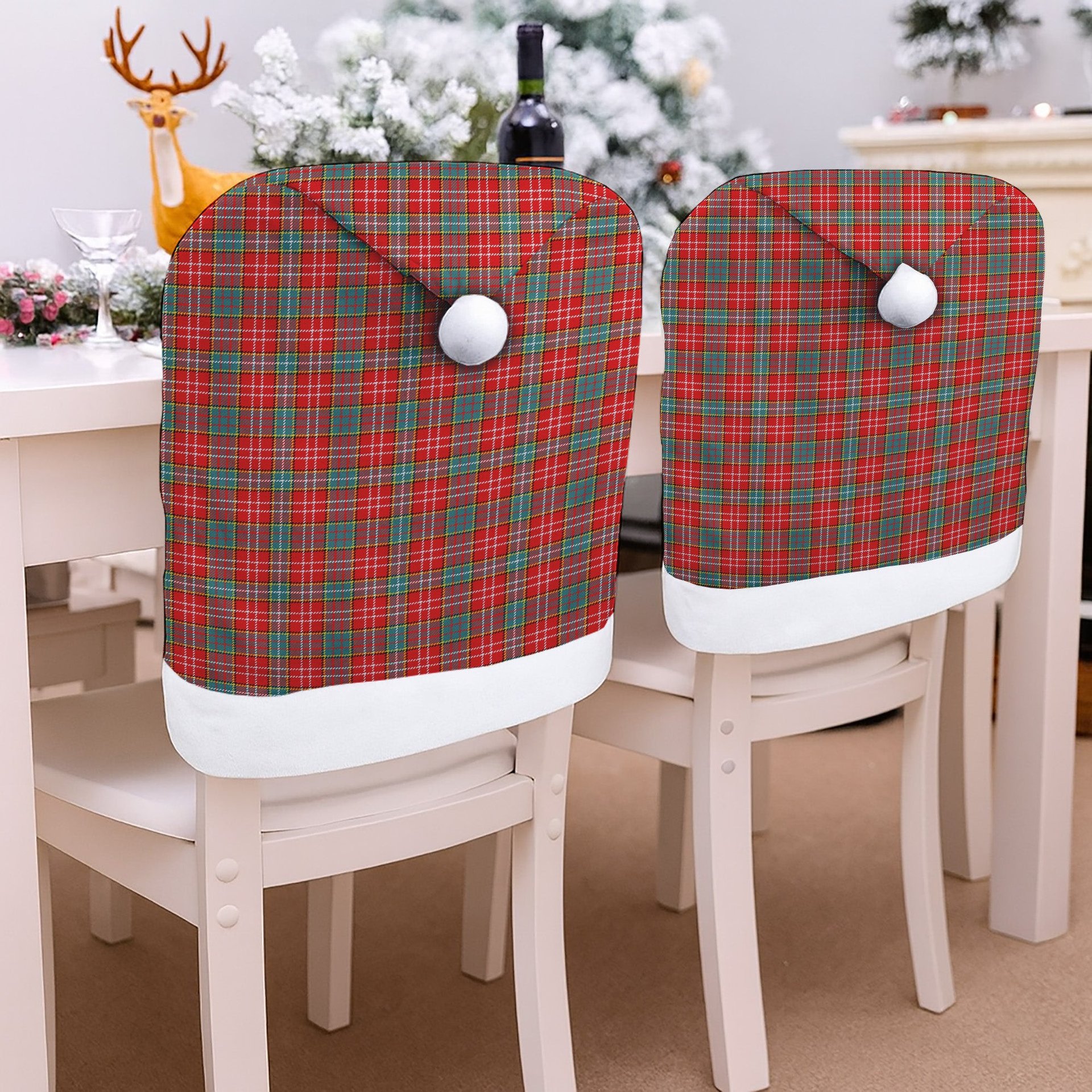 ScotsTee Shop Scottish Ogilvie (Ogilvy) Modern Tartan Santa Hat Christmas Chair Covers Decoration Table Dinner