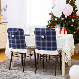 ScotsTee Shop Scottish Kinnaird Modern Tartan Santa Hat Christmas Chair Covers Decoration Table Dinner
