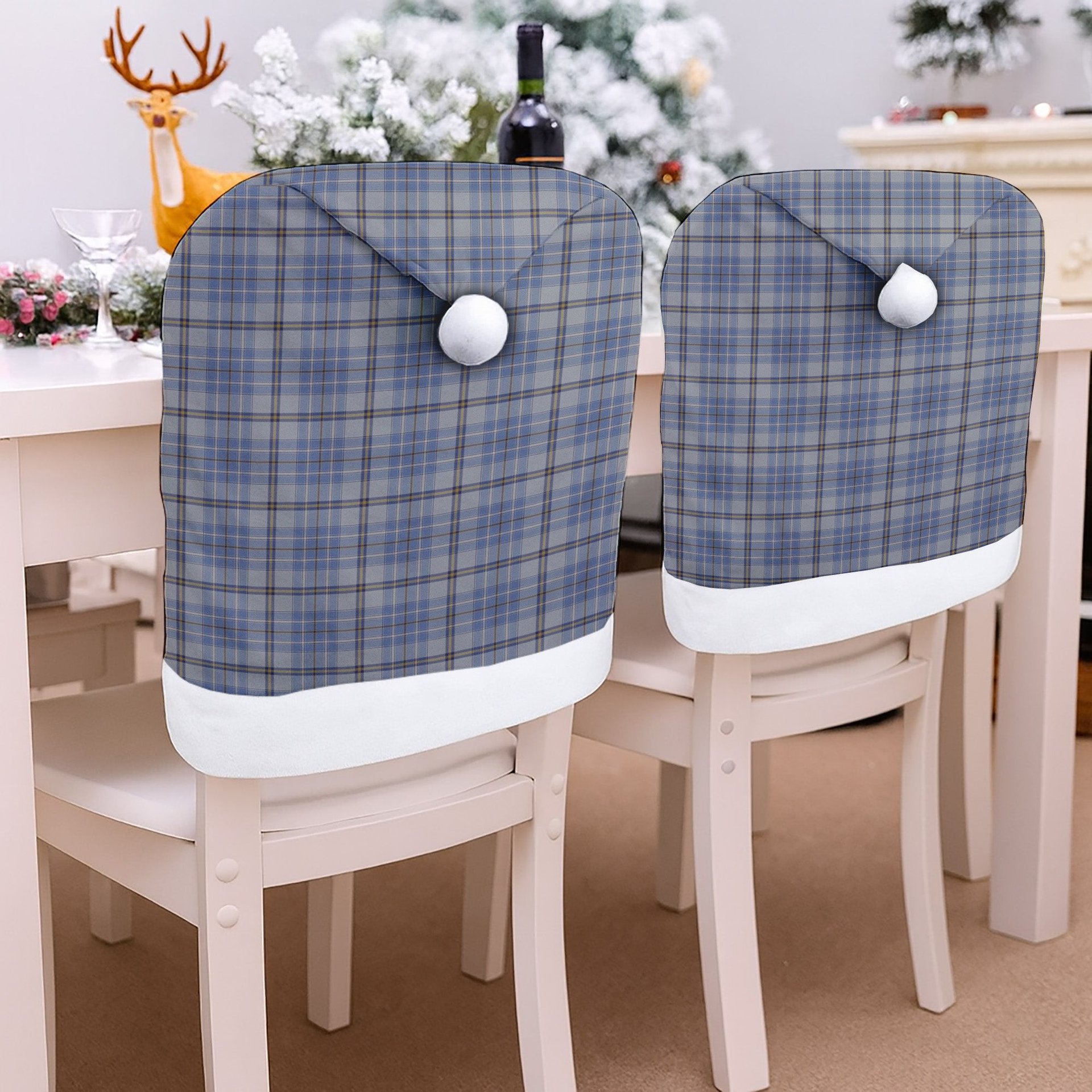 ScotsTee Shop Scottish Tweedie Tartan Santa Hat Christmas Chair Covers Decoration Table Dinner