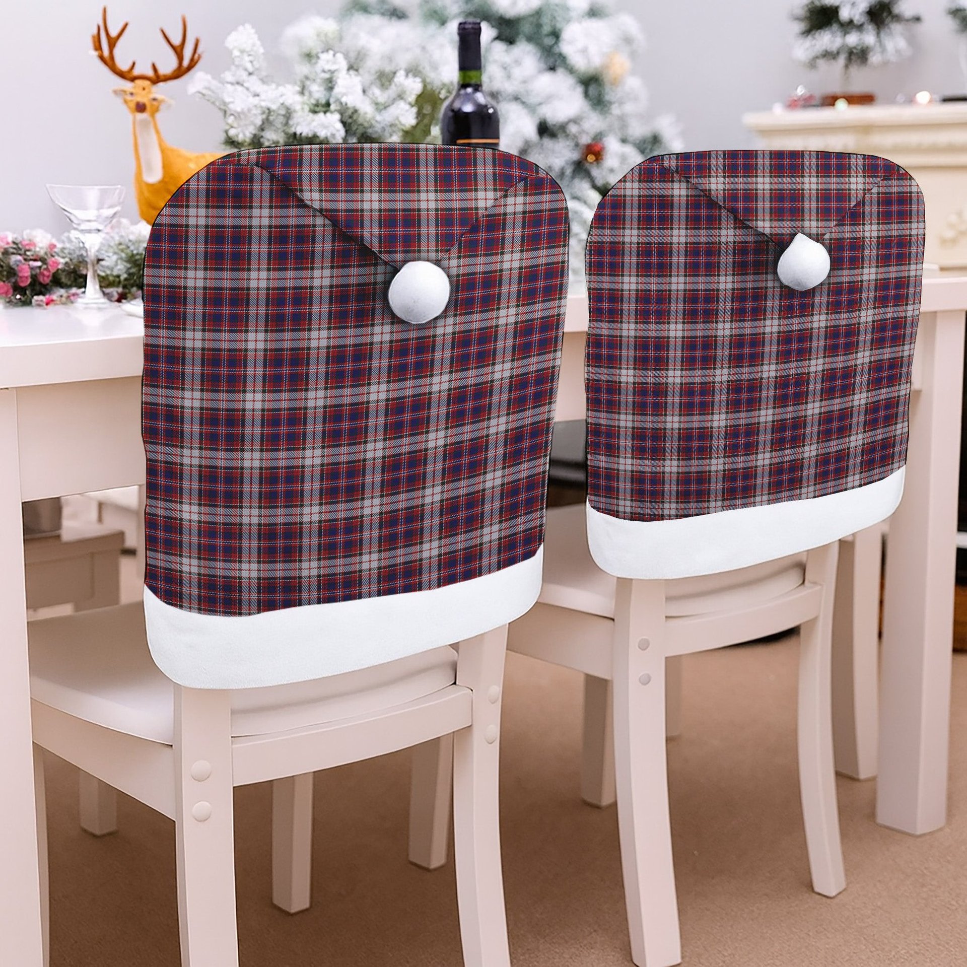 ScotsTee Shop Scottish McFarland Dress Tartan Santa Hat Christmas Chair Covers Decoration Table Dinner
