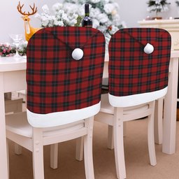 ScotsTee Shop Scottish Ramsay Red Tartan Santa Hat Christmas Chair Covers Decoration Table Dinner