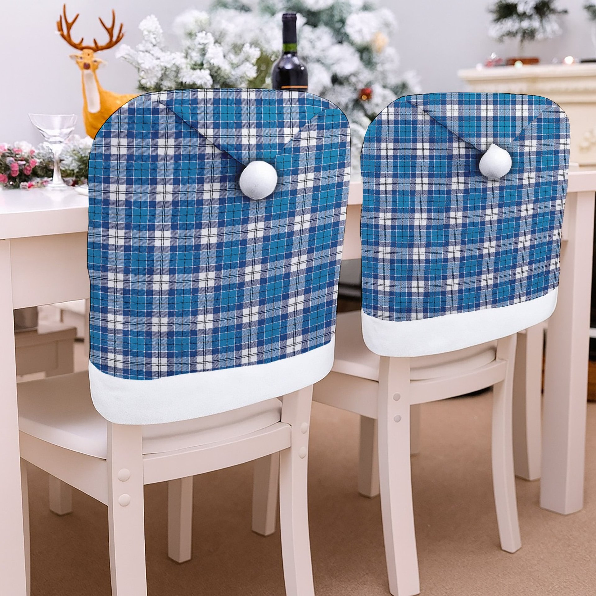 ScotsTee Shop Scottish Roberton Tartan Santa Hat Christmas Chair Covers Decoration Table Dinner