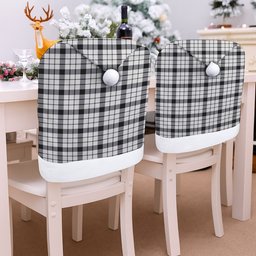 ScotsTee Shop Scottish McFarland Black White Modern Tartan Santa Hat Christmas Chair Covers Decoration Table Dinner