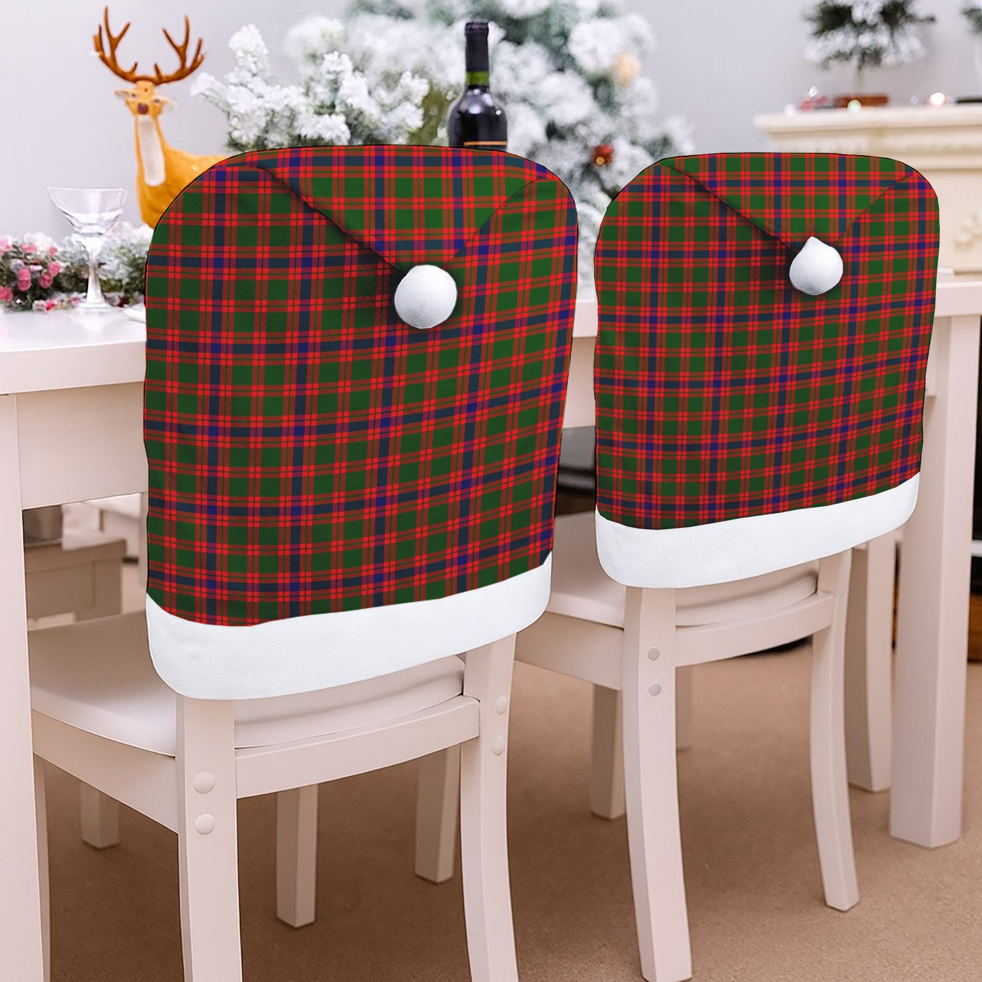 ScotsTee Shop Scottish Skene SC Tartan Santa Hat Christmas Chair Covers Decoration Table Dinner