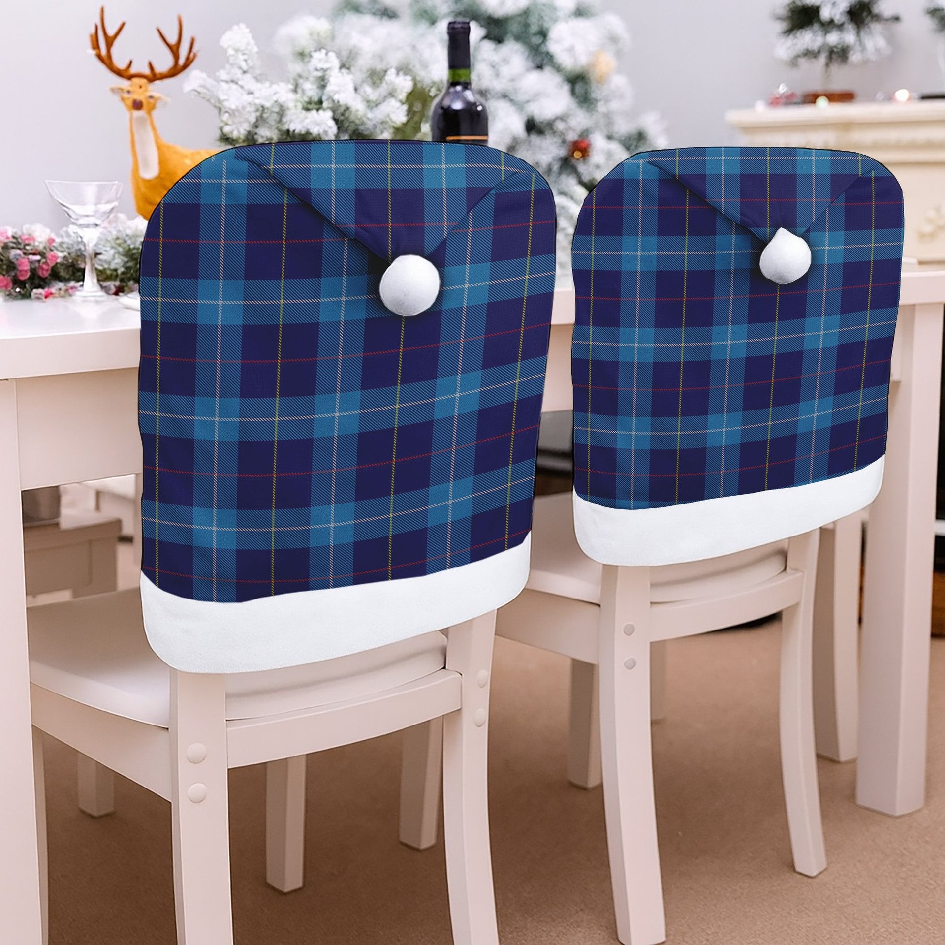 ScotsTee Shop Scottish McKerrell of Hillhouse Tartan Santa Hat Christmas Chair Covers Decoration Table Dinner