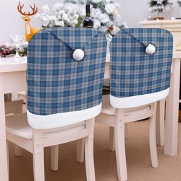 ScotsTee Shop Scottish Menzies Dress Blue & White Tartan Santa Hat Christmas Chair Covers Decoration Table Dinner