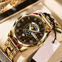 Buchanan Old Sett Tartan Watch Alloy Quartz Watch with Leather Box