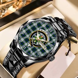 Blackwatch Dress Modern Tartan Watch Alloy Quartz Watch with Leather Box