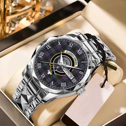 Clergy Green Tartan Watch Alloy Quartz Watch with Leather Box