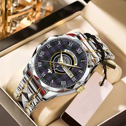 Clergy Green Tartan Watch Alloy Quartz Watch with Leather Box
