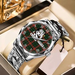 Blackburn Tartan Watch Alloy Quartz Watch with Leather Box