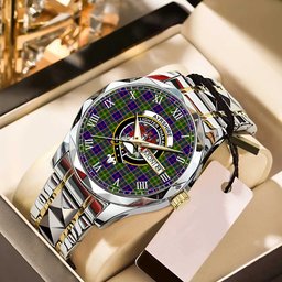 Ayrshire District Tartan Watch Alloy Quartz Watch with Leather Box