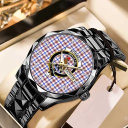 Boswell Modern Tartan Watch Alloy Quartz Watch with Leather Box