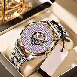 Boswell Modern Tartan Watch Alloy Quartz Watch with Leather Box